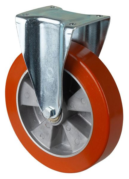 BS Rolls Zwaarlastwiel, bokwiel, wielbreedte 50 mm, wiel-Ø 250 mm, 600 kg, polyurethaan gegoten 95 Shore A, aluminium, kogellager, N110.B90.252