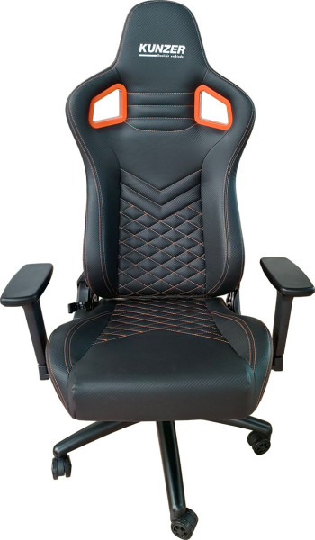 Kunzer gamingstoel met 3-voudig verstelbare armleuning, oranje applicaties, max. 150 kg draagvermogen, 7RBS03