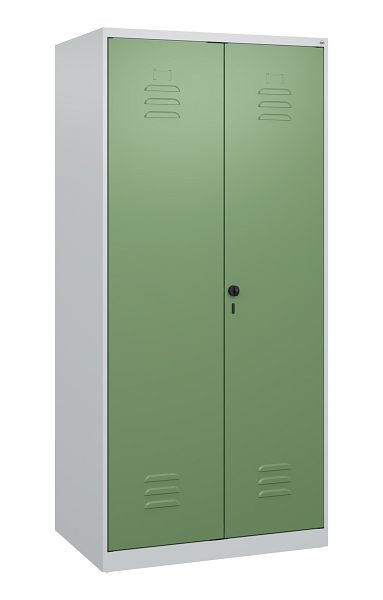 C+P Umkleidespind Classic PLUS, Doppel-Spind, 2 Abteile, 1700x800x500mm, 7035/6011, Drehriegel, 0800027-22P S10006