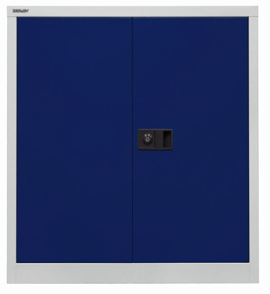 Bisley universele draaideurkast, 1 gegalvaniseerde plank, 2 OH, corpus lichtgrijs, fronten oxford blauw, E402A01G505