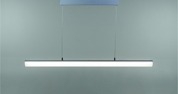 rutec Projekt RINDA pendelarmatuur, L1200, diameter 60mm, 230V, 27,4W, IP20, 3000K, CRI80 - ALU, PFE225