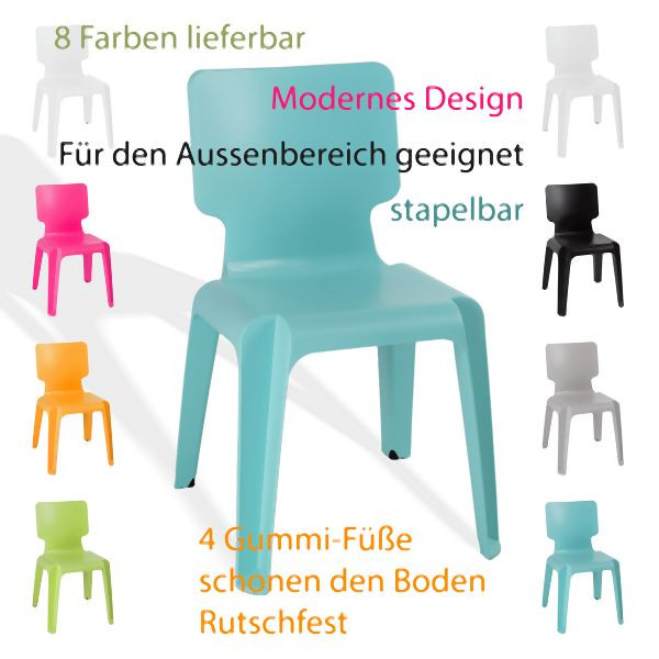 Metra Stapelstuhl, Kunststoff Stuhl Stapelbar Wait robust, reinweiß, 13003