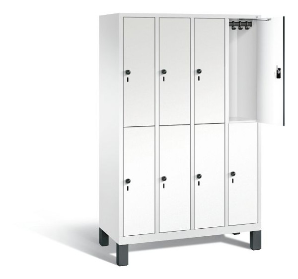 C+P locker 2-laags Evolo, H1850xB1190xD500mm, kleur: verkeerswit / decor wit, 48310-40 S10550
