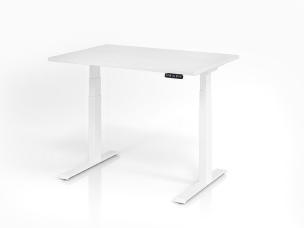Hammerbacher bureau XDKB12, 120 x 80 cm, blad: wit, 25 mm dik, ABS dikke rand, rechthoekige vorm, wit, VXDKB12/W/W