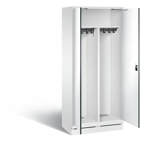 C+P zwart wit locker Evolo, H1800xW810xD500mm, kleur: verkeerswit / decor wit, 48022-22 S10129