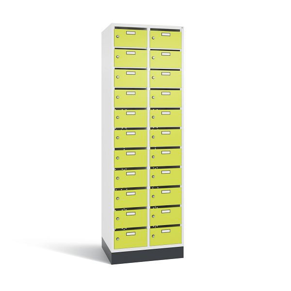 C+P Verteilerschrank 22 Fächer, H1950xB620xT490 mm, Weiß/Viridingrün, 8170-211 S10490