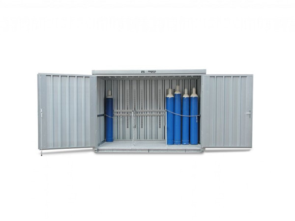 SÄBU SAFE gasmagazijn 366 LIF, verzinkt, gemonteerd, met roosterbodem, 3.050 x 2.170 x 2.250 mm