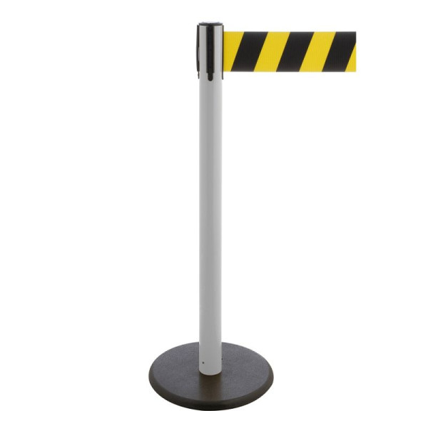 Stein HGS HGS personengeleidingssysteem -P-Line Premium-, wit, zwart/geel diagonaal (gearceerd), met magnetisch banduiteinde, bandlengte: 3,8 m, 34241m-1704
