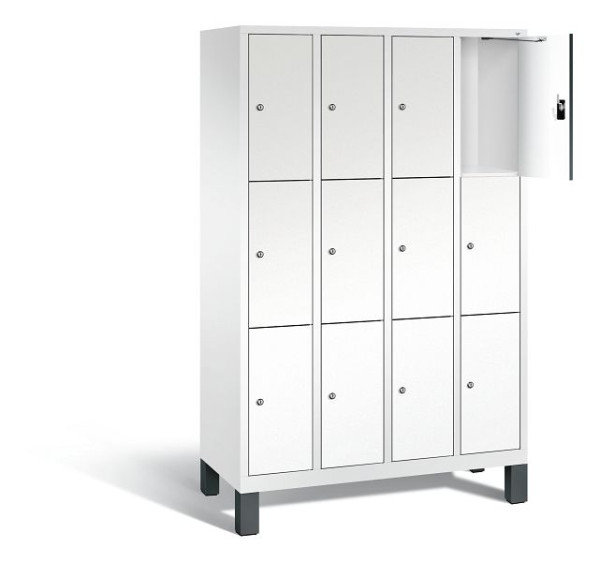 C+P lockerkast Evolo, H1850xB1190xD500mm, kleur: verkeerswit / decor wit, 48010-403 S10197