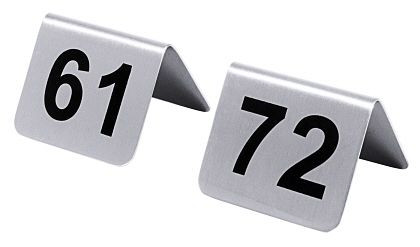 Contacto tafelnummerplaten 61-72 met zwarte zeefdruk, 1054/672