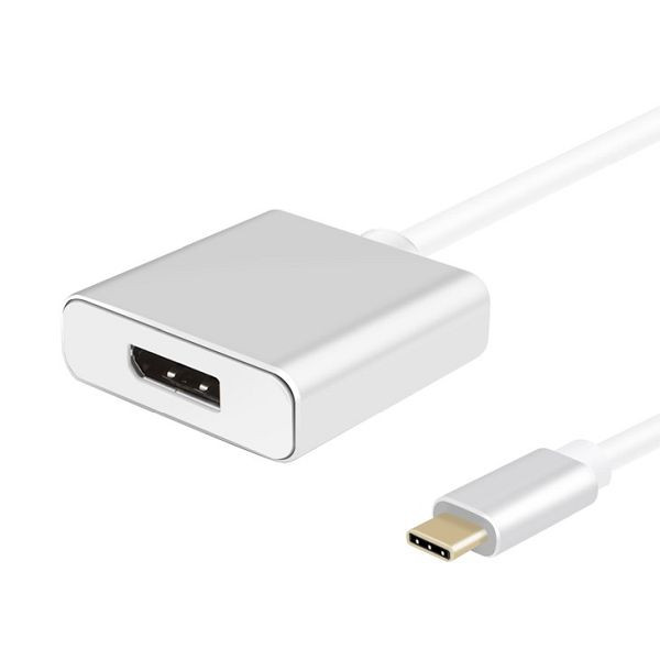 Helos-adapterkabel, USB 3.1 Type-C™-stekker/DisplayPort 1.2-bus, PREMIUM, zilver, 288372