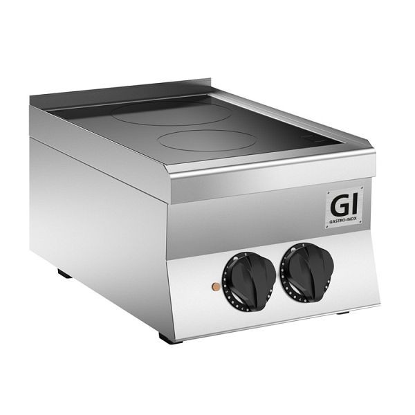 Gastro-Inox 650 &quot;High Performance&quot; keramische kookplaat met 2 kookzones, 40cm, tafelmodel, 160.023