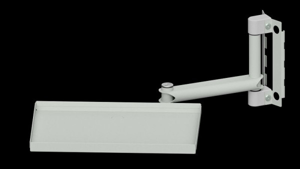 ANKE werkbanken knikarmsysteem opbouw met opbergplank, 425 x 310 x 25 mm, RAL 7035, 960.722