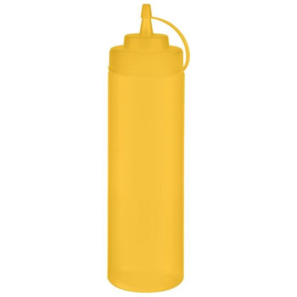 APS knijpflessen, VE 6 stuks, Ø 7 cm, hoogte: 26,5 cm, 760 ml, polyethyleen, geel, met schroefdeksel, met dop, vulopening: Ø 5,5 cm, 93257