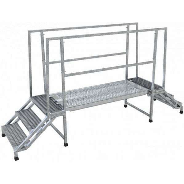 Schake klimtrap SET met systeemplanken en leuningen, 2x klimtrappen, 4x klimleuningen inclusief bevestigingsset, 2x systeemplanken 2,5 m, 71500-25-SET