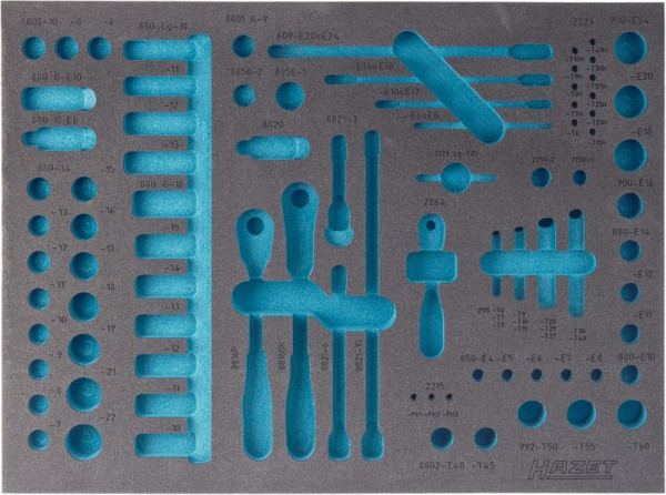 Hazet 2-componenten zachtschuim inleg, voor 163-139/90, afmetingen / lengte: 519 mm x 392 mm, 163-139L