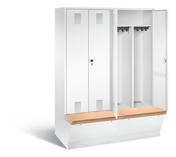 C+P zwart wit kastje Evolo, H2090xB1590xD815mm, kleur: verkeerswit, 48056-42 S10154