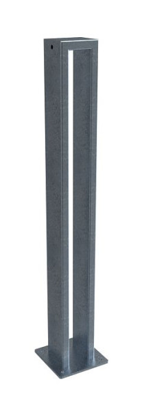 Schake fietsenstandaard, enkele parker van vierkante buis 80x20x2mm, hoogte: 800mm, breedte: 95mm, met voetplaat 150x150mm, thermisch verzinkt, 458_95P