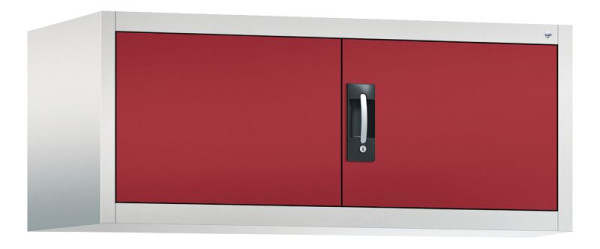 C+P bovenkast Acurado, H500xB1200xD600mm, kleur: lichtgrijs/robijnrood, verzonken handgreep, 9494-000 S10008