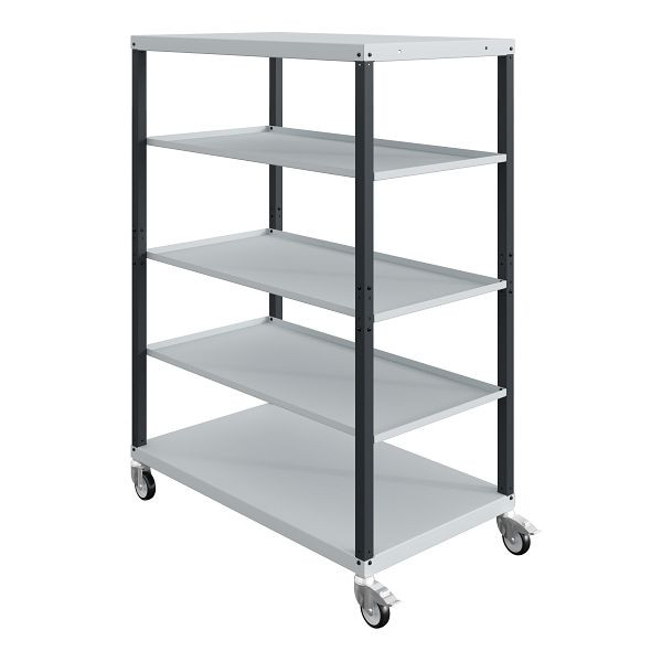 SOFAME transportwagen CAR, 5 planken, B700 x D 815 x H 1675 mm, hemelsblauw RAL 5015, W020060017BIGC