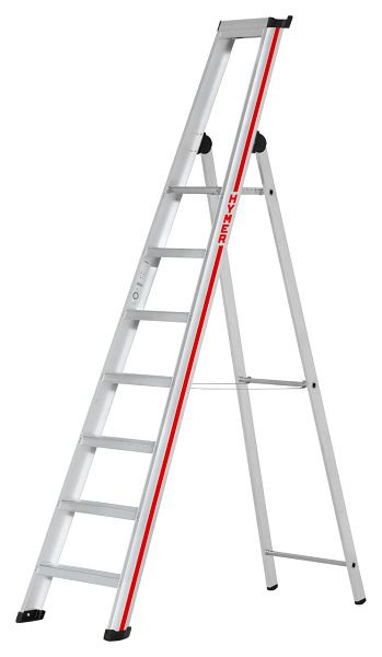 HYMER opstapladder met platform, eenzijdig toegankelijk, 7 treden, lengte 2,45 m, stahoogte: 1,6 m, 602607