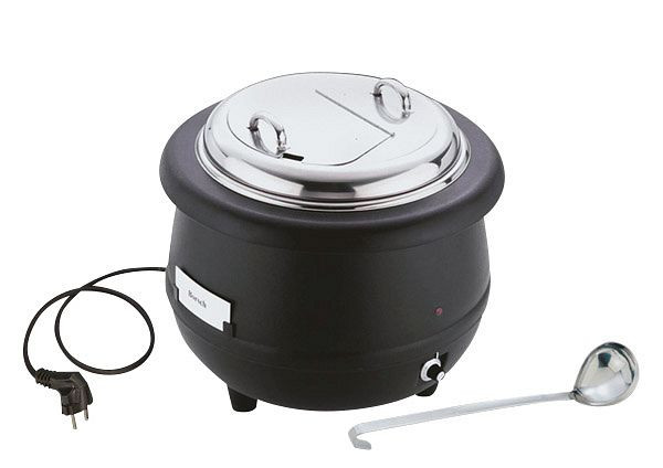 APS elektrische soeppan, Ø 40 cm, hoogte: 37 cm, 10 liter, aluminium/RVS/PP, inclusief lepel, 400 - 450 Watt/230 Volt, 11910