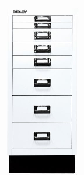 Bisley MultiDrawer™, 29-serie met onderstel, DIN A4, 8 laden, verkeerswit, L298S696