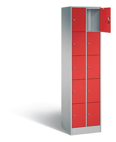 C+P lockerkast serie 8070, H1950xW460xD480mm, kleur: wit aluminium / vuurrood, 80700-20 S10404