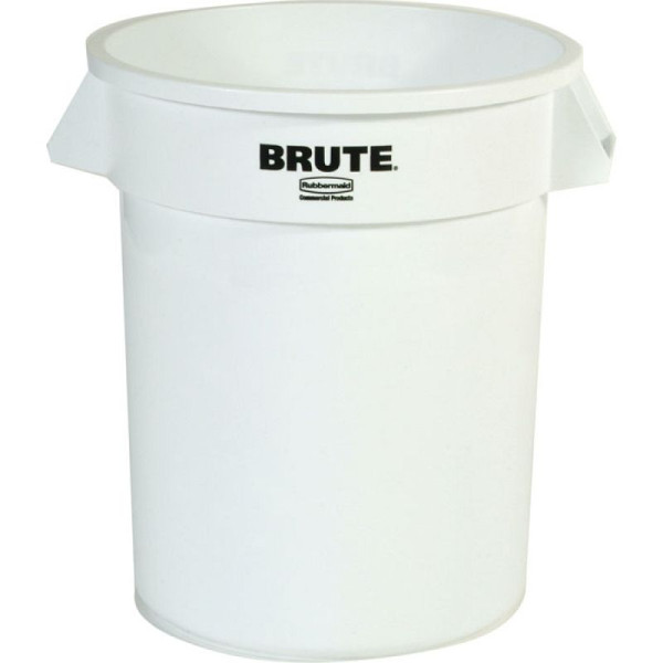 Stein HGS HGS afvalcontainer -BRUTE- Rubbermaid 75,7 liter, wit, met deksel, zwart, 12576-05