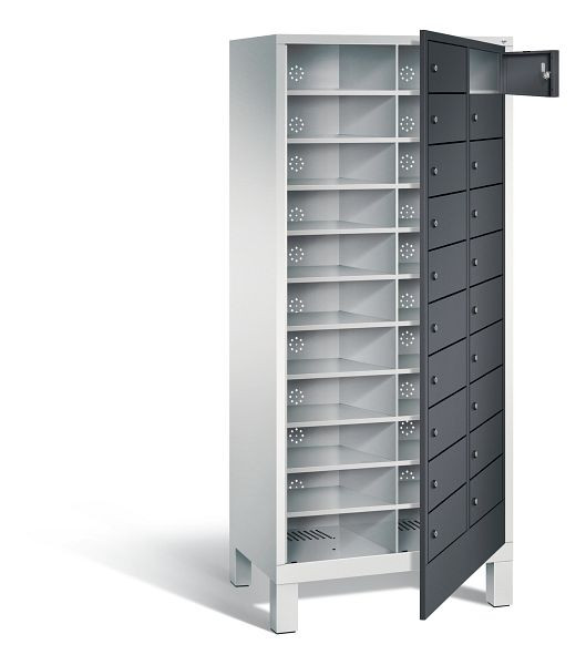 C+P wasverzamelkast Evolo, H1850xW810xD500mm, kleur: lichtgrijs / zwartgrijs, 48060-210 S10067