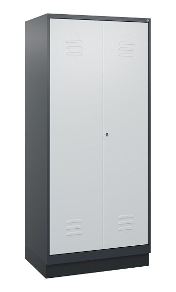 C+P luierkluis Classic PLUS SW, onderbouw, 2 vakken, 1800x800x500mm, 7016/7035, cilinderslot, 0800227-22 S10028