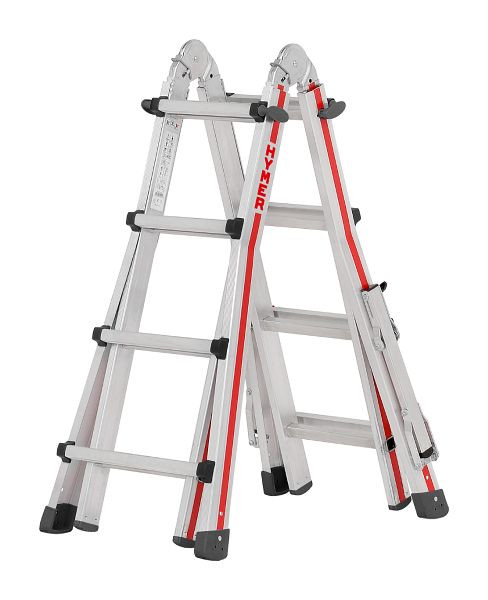 HYMER telescoopladder, 4x4 sporten, lengte enkele ladder 2,35 - 4,02 m, stahoogte (trapladder): 1,26 m, stahoogte (trapladder): 3 m, 414216