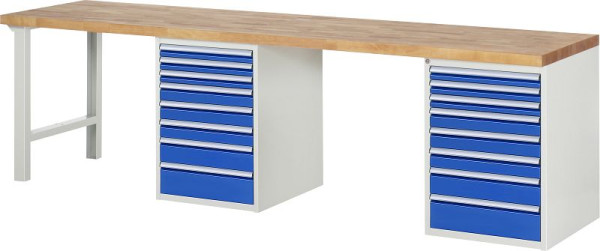 RAU werkbank serie 7000 - model 7519-8, B3000 x D700 x H890 mm, systeemonderstel B3000 x D650 x H850 mm, 03-7519A8-307B4M.11