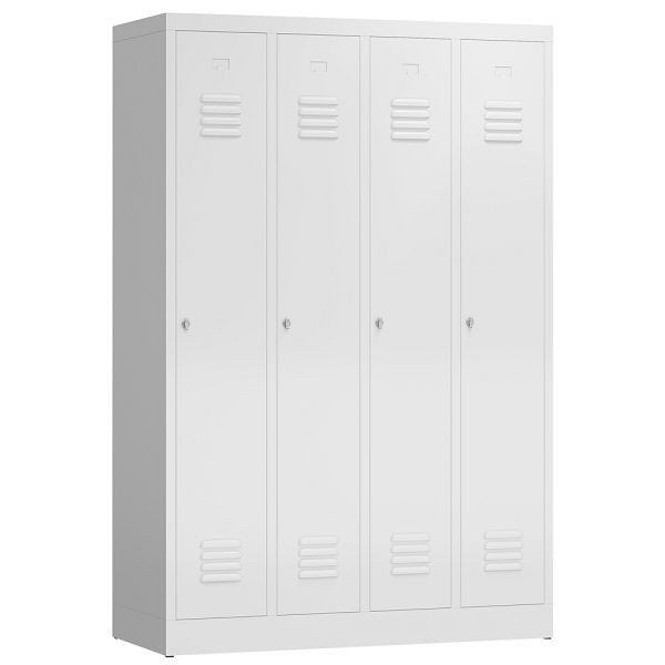 Lüllmann ClassiX kledingkast, 4 vakken, 1800 x 1185 x 500 mm, signaalwit, X-510147