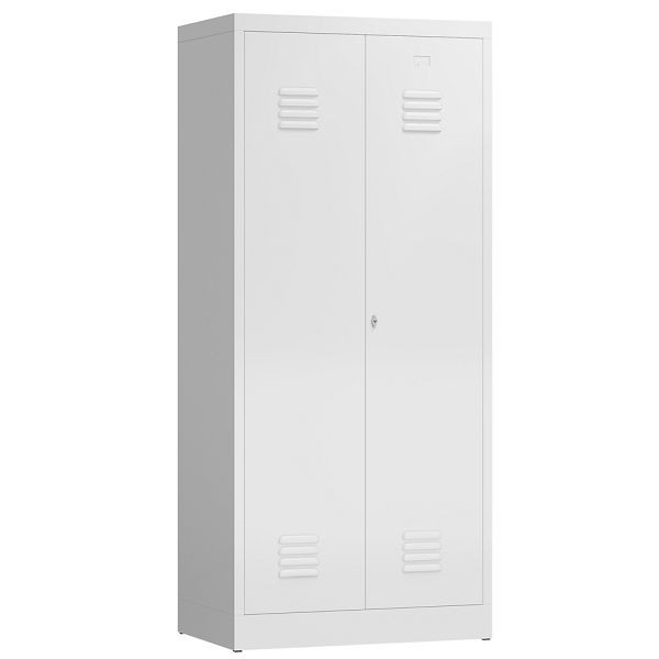 Lüllmann ClassiX kledingkast, 2 in het midden sluitende vakken, 1800 x 800 x 500 mm, signaalwit, X-515427