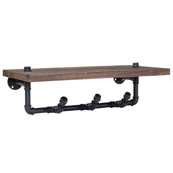 Mendler wandkast HWC-C45, opbergplank, hangkast, kastpaneel, industrieel design bruin, 58761