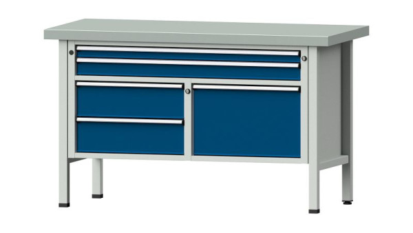 ANKE werkbanken kistwerkbank, model 253 V, 1500 x 700 x 900 mm, RAL 7035/5010, ZBP 50 mm, 304.063