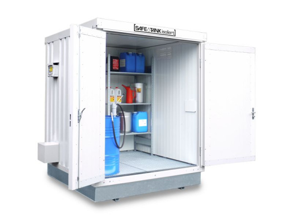 SÄBU SAFE Tank STI 400 KTC / ALG, isolie (buiteninstallatie), volledig geassembleerd, met kunststofcoating RAL 9002, 2.400 x 2.170 x 2.650 mm