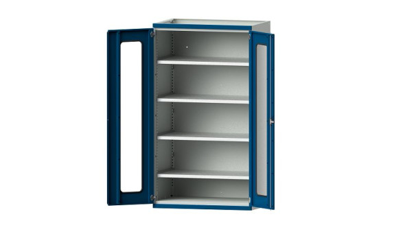 ANKE werkbanken, zware kast, model 101, 1085 x 690 x 1950 mm, zichtvlak van plexiglas, RAL 7035/5010, 621.031