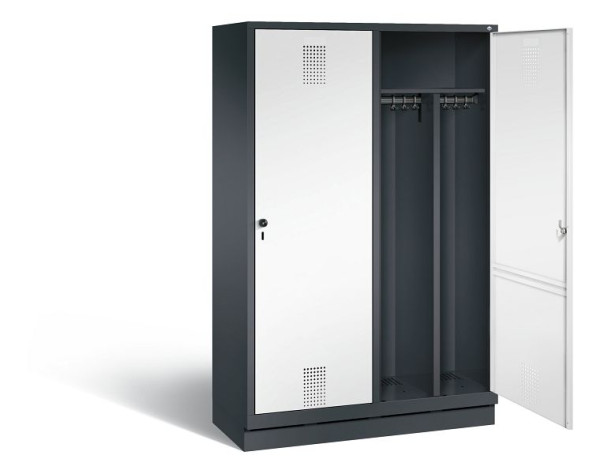 C+P zwart wit locker Evolo, H1800xB1190xD500mm, kleur: zwart grijs / verkeerswit, 48220-40 S10062