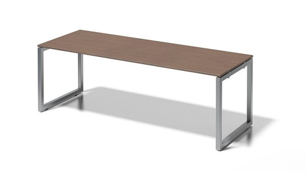 Bisley Cito bureau, 730 mm vaste hoogte O-frame, H 19 x B 2200 x D 800 mm, walnoot/zilver, DOF2208WN355