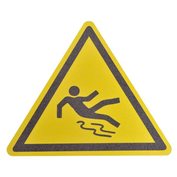m2 antislip bekleding Vloermarkering symbool "Let op slipgevaar" Driehoek pootlengte 600mm, MBMD004600