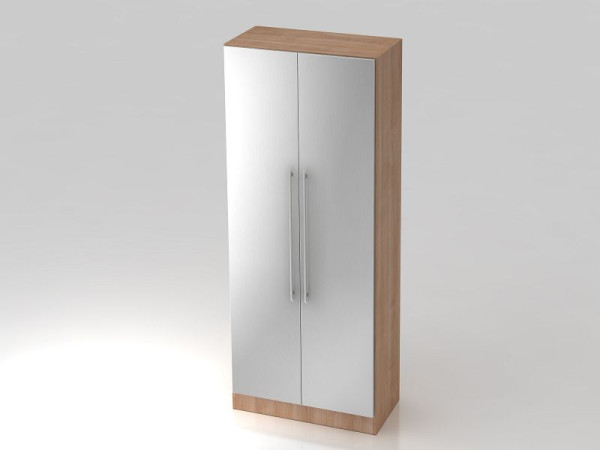 Hammerbacher kledingkast 5OH, bodemrailgreep walnoot/zilver, 80x42x200,4 cm (BxDxH), V7200/N/S/RE