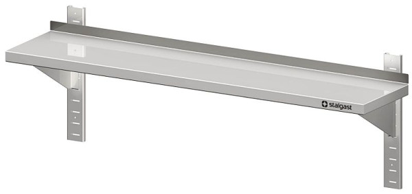 Stalgast wandplank hoogte 400 mm, met consoles en wandrails, in hoogte verstelbaar, gelast