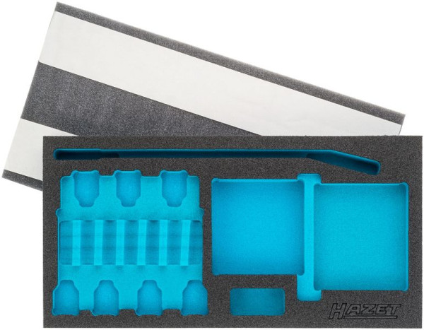 Hazet 2-componenten zachtschuim inleg, voor 4915/15 Afmetingen / lengte: 342 mm x 172 mm Organisatiesysteem maat: 1/3 (342 x 172 mm), 163-256L