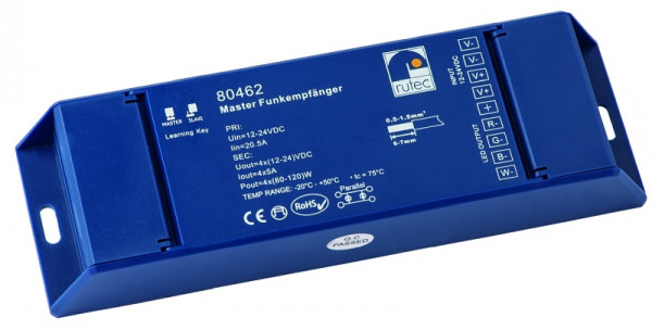rutec Projekt Master radio-ontvanger 12 / 24V 240W / 480W RGBW radio-ontvanger, PHZ462