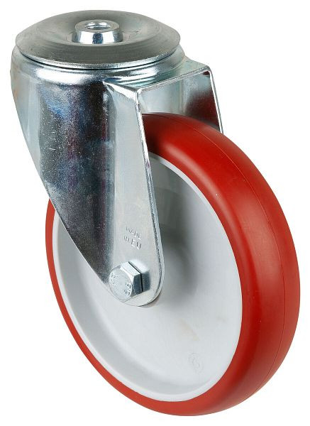 BS rollen transportrol, wielbreedte 35 mm, wiel-Ø 150 mm, draagvermogen 150 kg, loopvlak polyurethaan rood, wiellichaam kunststof, rollager, L101.B31.150