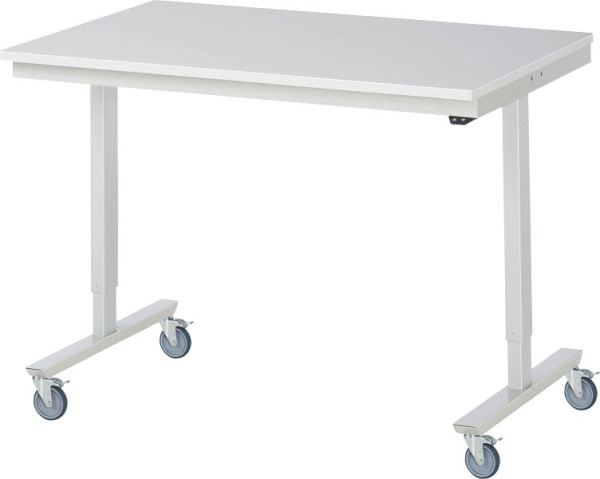RAU verrijdbare werktafel adlatus 150 kg, 1250x800x852-1252mm, M-plaat-22 mm, 08-AT-125-080-M-4LF