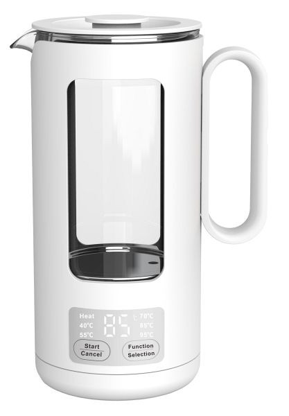 grossag Wasserkocher, 0,5 Liter, Glas Topf, weiß, WK 8.00