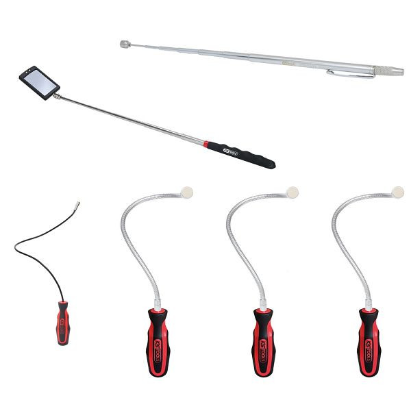 KS Tools Flexibele en telescopische magnetische houder en inspectiespiegelset, 6-delig, 550.1090